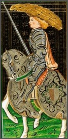 Значение аркана Рыцарь мечей в таро Висконти